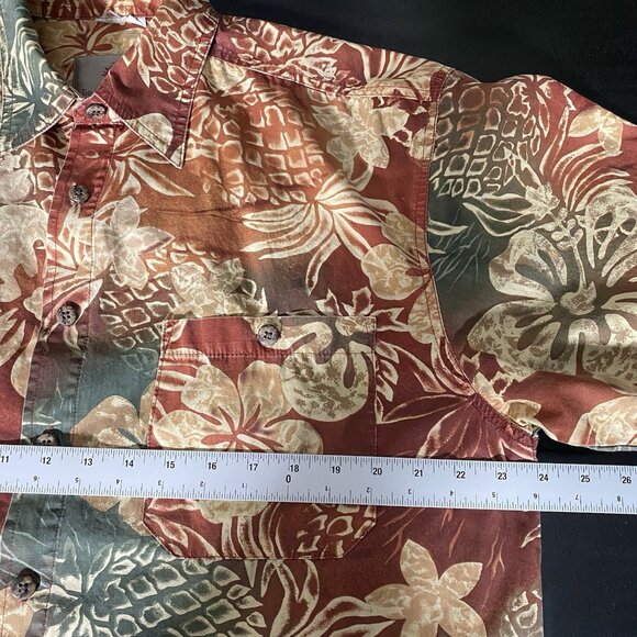 VTG Territory Ahead Hawaiian Camp Shirt Men's M Pineapple Floral Hibiscus Pocket - Picture 11 of 12